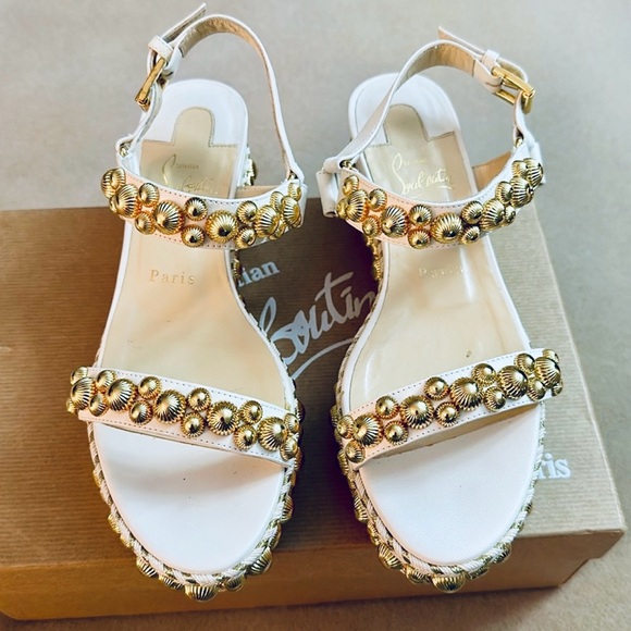 Christian Louboutin Rondaclou 60 Nappa Shiny Platform Sandals - Picture 1 of 15